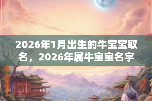 2026年1月出生的牛宝宝取名，2026年属牛宝宝名字