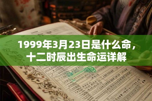 1999年3月23日是什么命，十二时辰出生命运详解