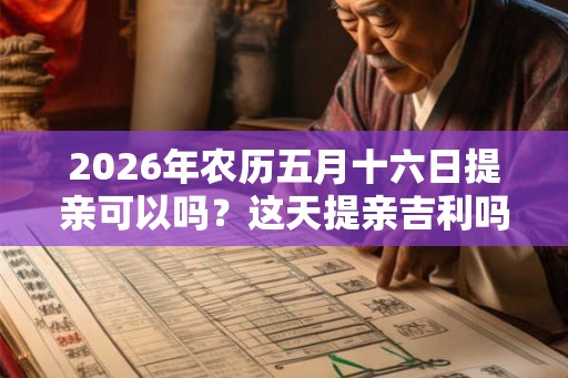2026年农历五月十六日提亲可以吗?这天提亲吉利吗? 2026年农历五月十六日提亲可以吗?这天提亲吉利吗?
