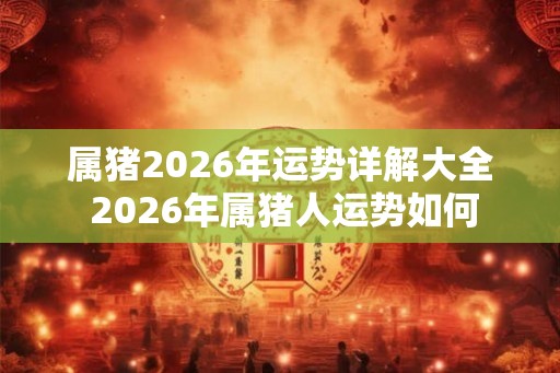 属猪2026年运势详解大全 2026年属猪人运势如何