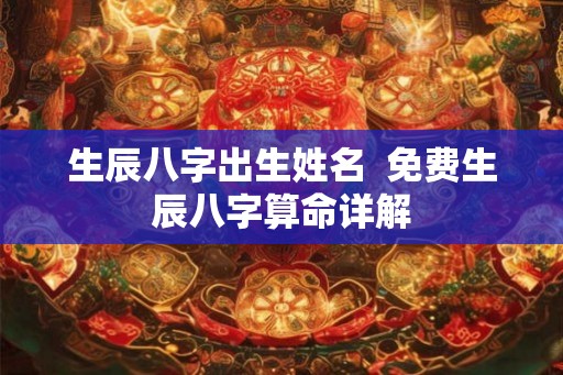 生辰八字出生姓名 免费生辰八字算命详解 生辰八字出生姓名 免费生辰八字算命详解