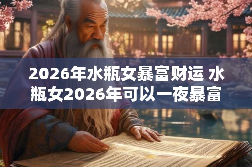 2026年水瓶女暴富财运 水瓶女2026年可以一夜暴富吗