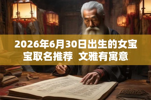 2026年6月30日出生的女宝宝取名推荐  文雅有寓意