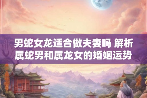 男蛇女龙适合做夫妻吗 解析属蛇男和属龙女的婚姻运势