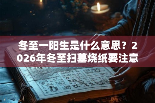 冬至一阳生是什么意思？2026年冬至扫墓烧纸要注意什么？