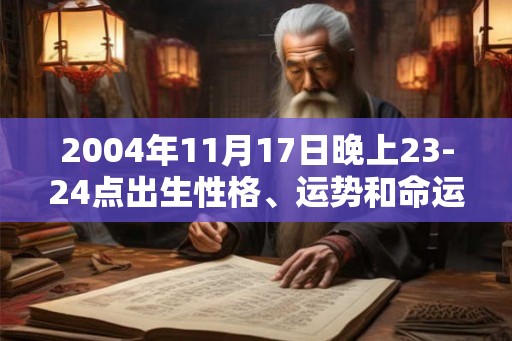 2004年11月17日晚上23-24点出生性格、运势和命运
