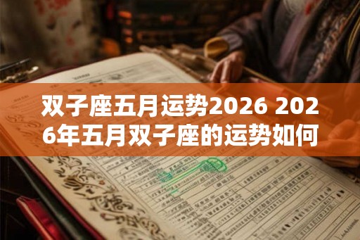 双子座五月运势2026 2026年五月双子座的运势如何