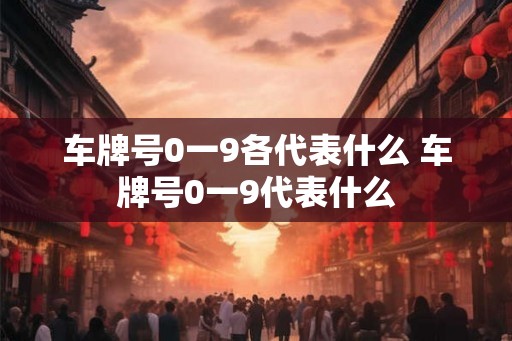 车牌号0一9各代表什么 车牌号0一9代表什么