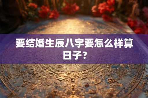 要结婚生辰八字要怎么样算日子? 要结婚生辰八字要怎么样算日子?