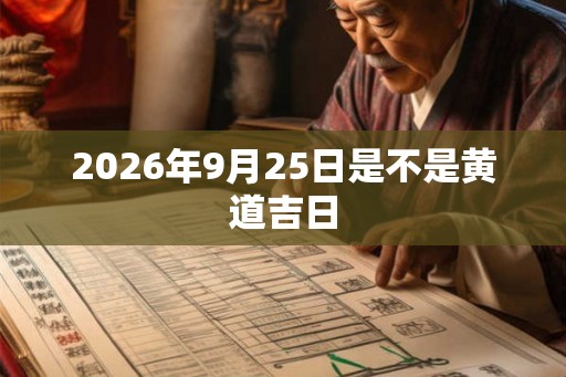 2026年9月25日是不是黄道吉日 2026年9月25日是不是黄道吉日