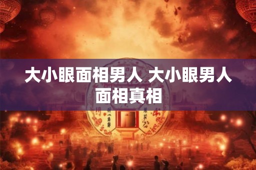 大小眼面相男人 大小眼男人面相真相