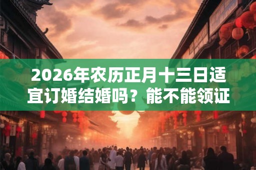 2026年农历正月十三日适宜订婚结婚吗？能不能领证？