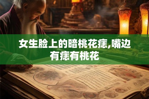 女生脸上的暗桃花痣,嘴边有痣有桃花