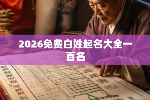 2026免费白姓起名大全一百名