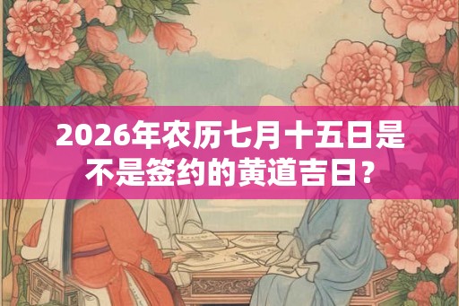 2026年农历七月十五日是不是签约的黄道吉日？