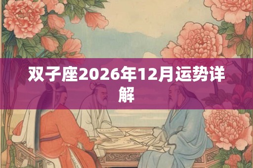 双子座2026年12月运势详解