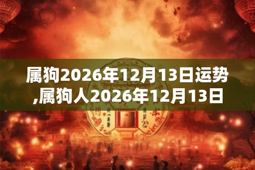 属狗2026年12月13日运势,属狗人2026年12月13日财运,生肖狗2026年12月13日运势
