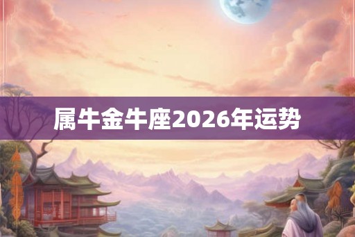 属牛金牛座2026年运势
