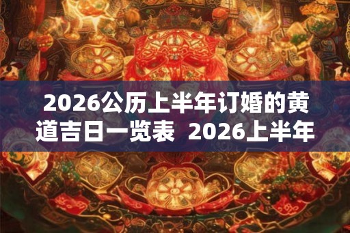 2026公历上半年订婚的黄道吉日一览表  2026上半年订婚的好日子