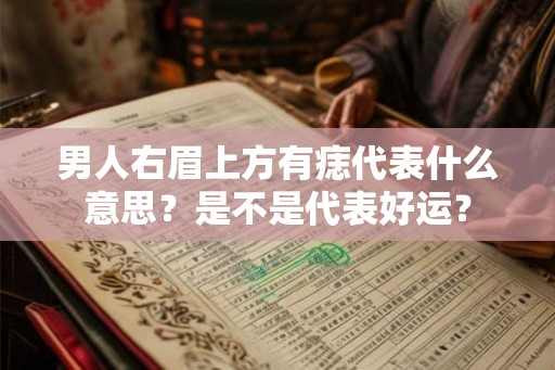 男人右眉上方有痣代表什么意思?是不是代表好运? 男人右眉上方有痣代表什么意思?是不是代表好运?