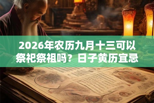 2026年农历九月十三可以祭祀祭祖吗？日子黄历宜忌如何？