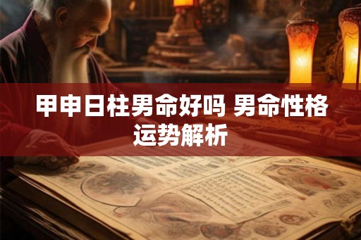 甲申日柱男命好吗 男命性格运势解析 甲申日柱男命好吗 男命性格运势解析