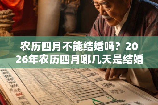 农历四月不能结婚吗？2026年农历四月哪几天是结婚吉日？