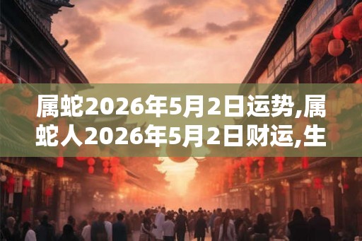属蛇2026年5月2日运势,属蛇人2026年5月2日财运,生肖蛇2026年5月2日运势