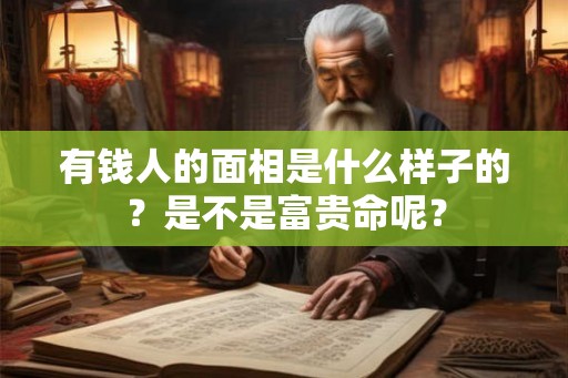 有钱人的面相是什么样子的？是不是富贵命呢？