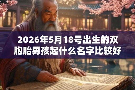 2026年5月18号出生的双胞胎男孩起什么名字比较好，五行属什么
