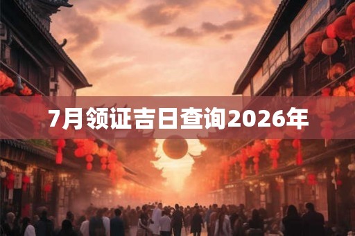 7月领证吉日查询2026年 7月领证吉日查询2026年