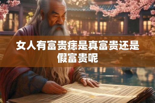 女人有富贵痣是真富贵还是假富贵呢