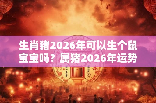 生肖猪2026年可以生个鼠宝宝吗?属猪2026年运势好不好? 生肖猪2026年可以生个鼠宝宝吗?属猪2026年运势好不好?