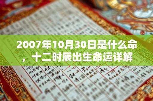 2007年10月30日是什么命，十二时辰出生命运详解