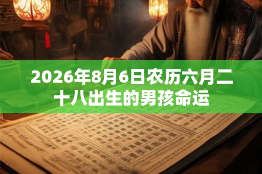 2026年8月6日农历六月二十八出生的男孩命运