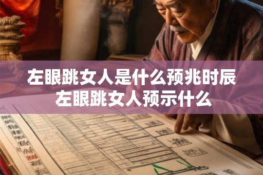 左眼跳女人是什么预兆时辰 左眼跳女人预示什么 左眼跳女人是什么预兆时辰 左眼跳女人预示什么