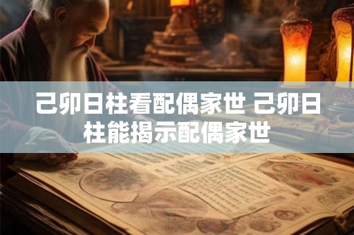己卯日柱看配偶家世 己卯日柱能揭示配偶家世 己卯日柱看配偶家世 己卯日柱能揭示配偶家世