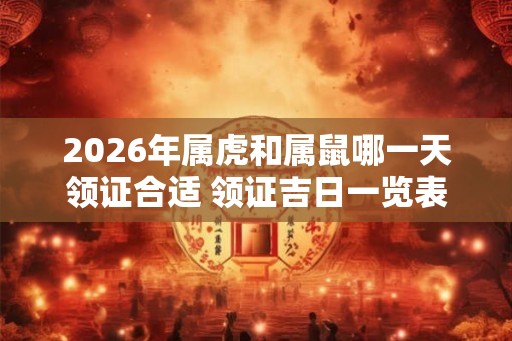2026年属虎和属鼠哪一天领证合适 领证吉日一览表 2026年属虎和属鼠哪一天领证合适 领证吉日一览表