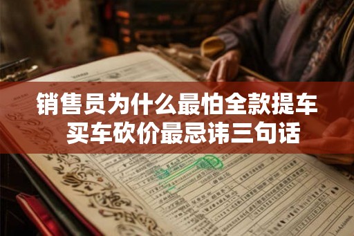 销售员为什么最怕全款提车  买车砍价最忌讳三句话
