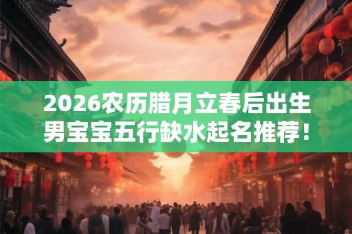 2026农历腊月立春后出生男宝宝五行缺水起名推荐！