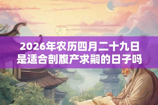 2026年农历四月二十九日是适合剖腹产求嗣的日子吗？