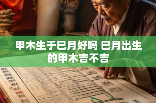 甲木生于巳月好吗 巳月出生的甲木吉不吉
