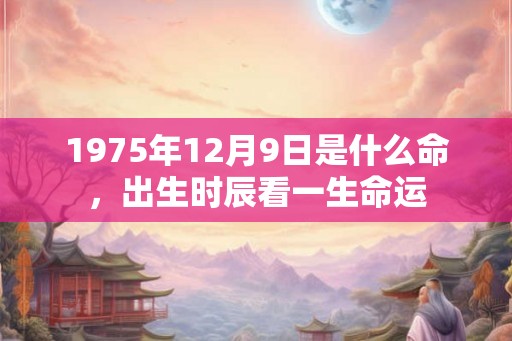 1975年12月9日是什么命，出生时辰看一生命运