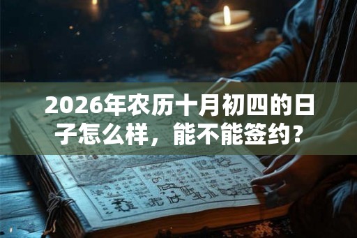 2026年农历十月初四的日子怎么样，能不能签约？