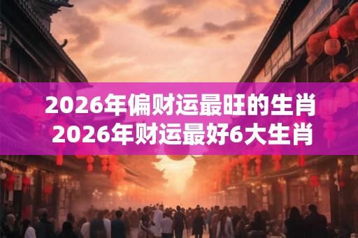 2026年偏财运最旺的生肖 2026年财运最好6大生肖 2026年偏财运最旺的生肖 2026年财运最好6大生肖
