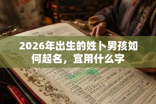 2026年出生的姓卜男孩如何起名，宜用什么字