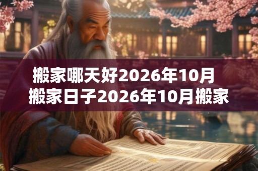 搬家哪天好2026年10月  搬家日子2026年10月搬家吉日