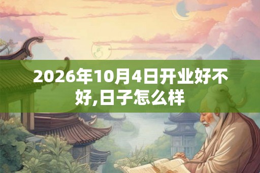 2026年10月4日开业好不好,日子怎么样 2026年10月4日开业好不好,日子怎么样