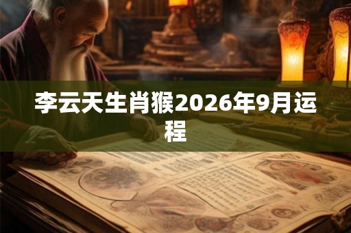 李云天生肖猴2026年9月运程