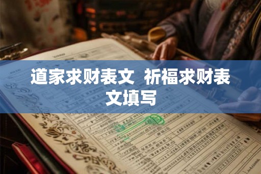 道家求财表文  祈福求财表文填写